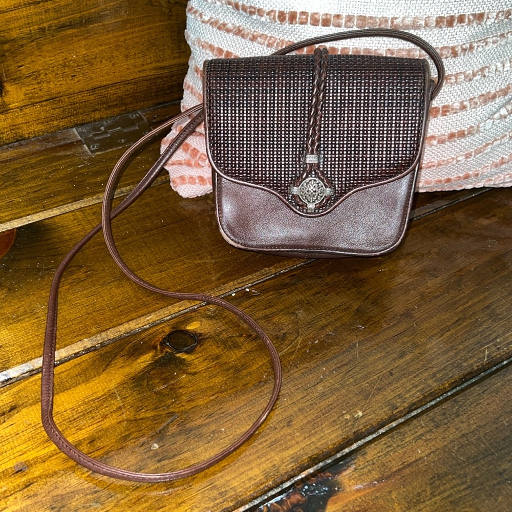 One World by Brighton Small Brown Leather Crossbody Bag